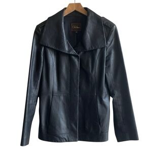 Cole Haan black lamb skin jacket size 8